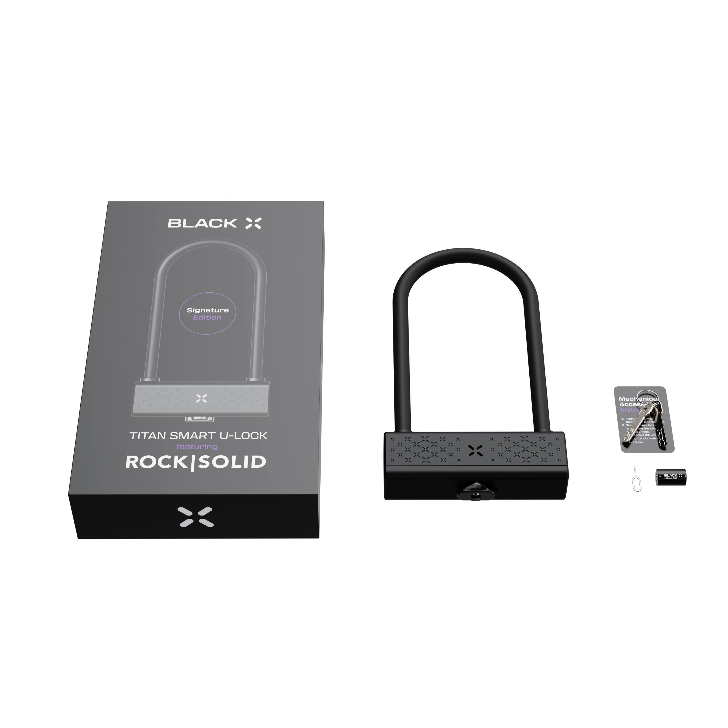 BLACK X Titan RockSolid Smart U-Lock - Angle grinder-resistant smart bike lock